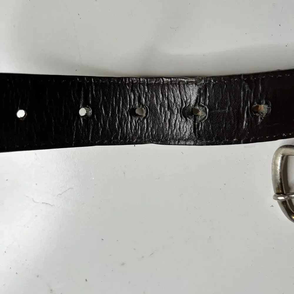 Cody James Genuine Leather Belt Brown Western Stitched Casual Vintage Size‎ 28